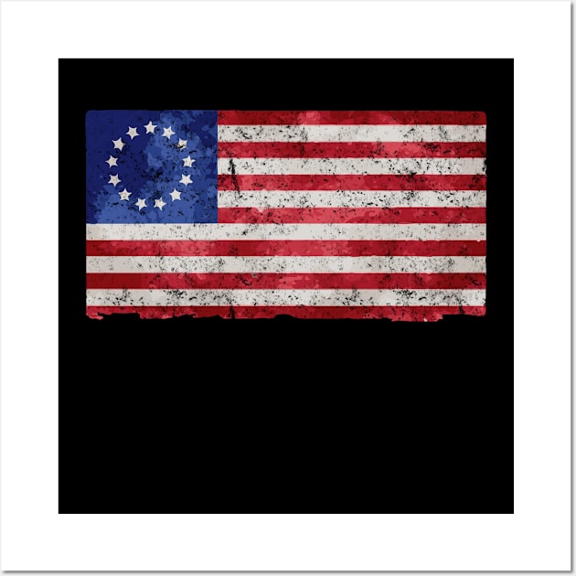 Betsy Ross Flag Wall Art by amitsurti